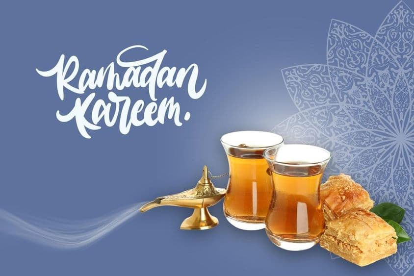 Greeting card for the celebration of Ramadan.
