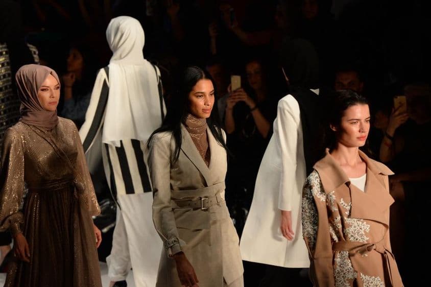 Girls on the runway at Modest Fashion Week.