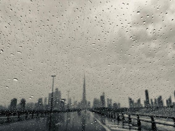 Rain in Dubai, United Arab Emirates