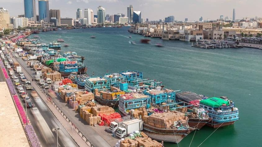 Ship loading in the port.