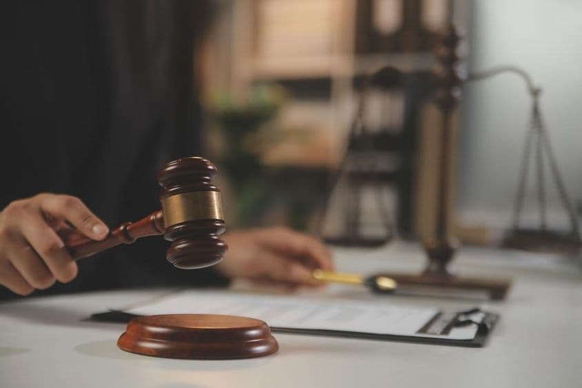 Judge's gavel about to strike.
