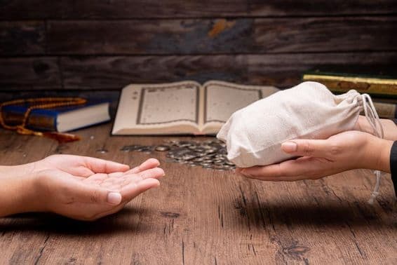 Muslims helping the poor and needy.