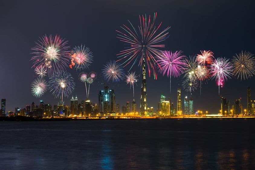 Fireworks in Dubai, United Arab Emirates.