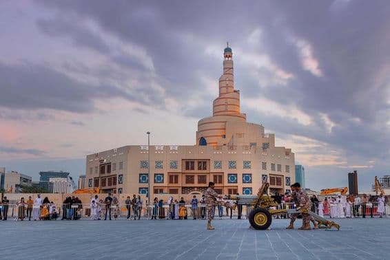 Traditional Eid Al Fitr cannon firing.