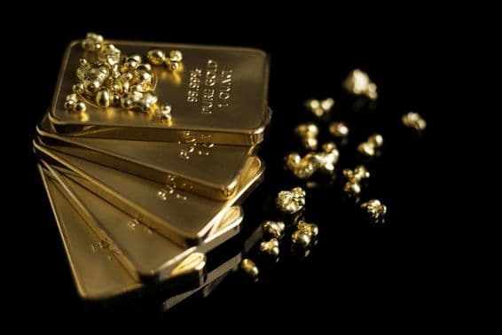 Gold bars and some gold crumbs.