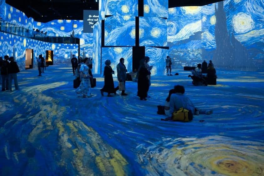 The grand artistic projection at the Van Gogh exhibition.