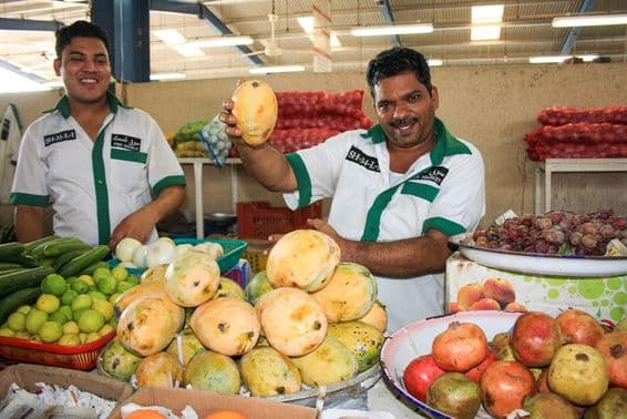 At a fruit and vegetable market in Dubai, UAE.