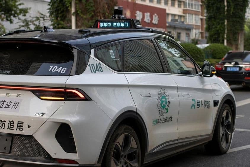 The self-driving electric robotaxi from the Chinese technology company Baidu.