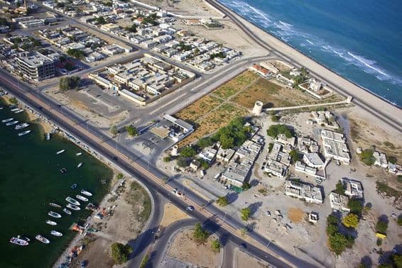 Aerial view of Umm Al Quwain.