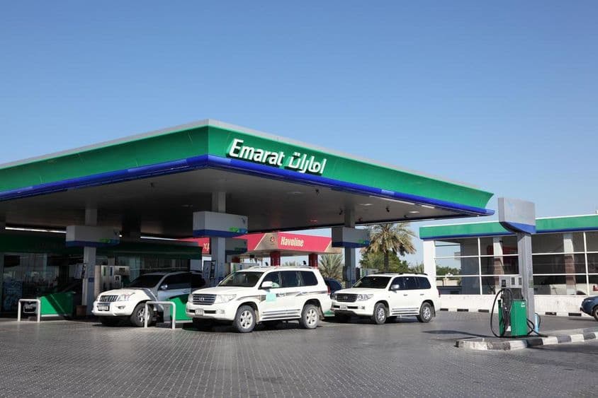 UAE Emarat petrol station in the city of Sharjah.
