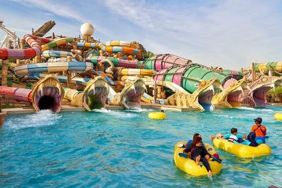 Slithering slides at Yas Waterworld Aquapark.