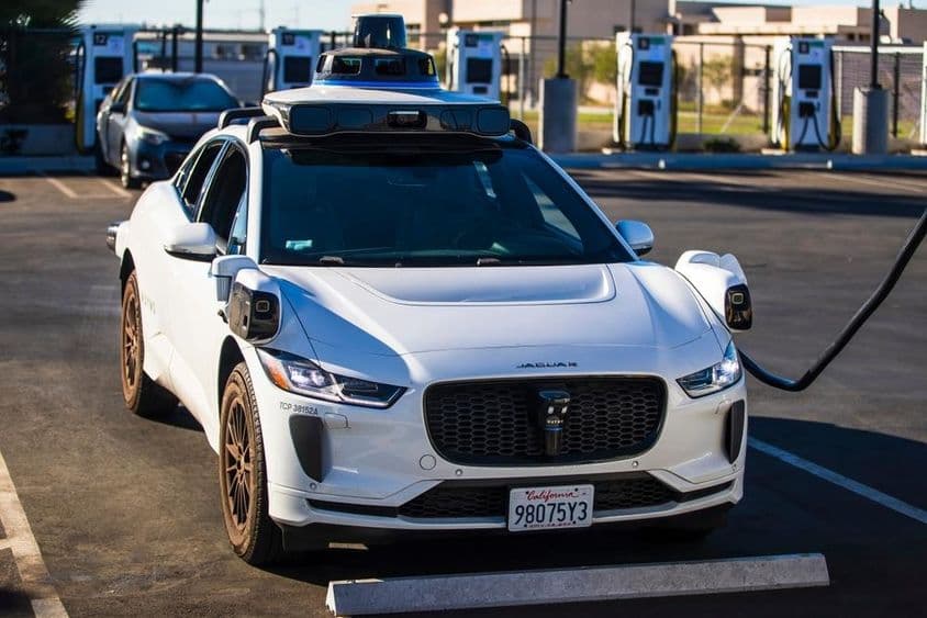 A Waymo self-driving Jaguar I-PACE electric vehicle.