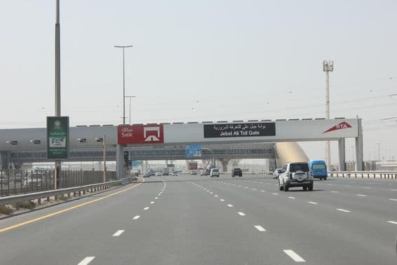 Vehicles using the Sheikh Zayed Road - Dubai's prestigious highway.