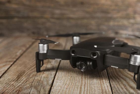 Drone quadcopter with radio control.
