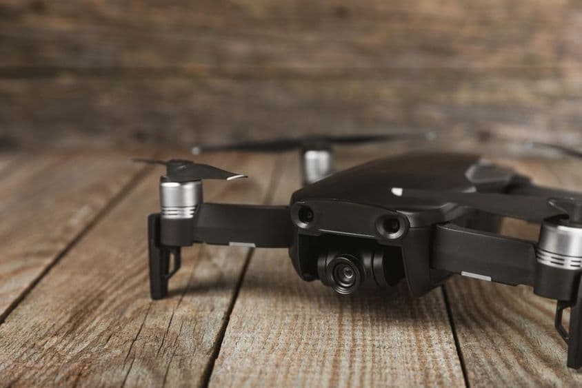 Drone quadcopter with radio control.