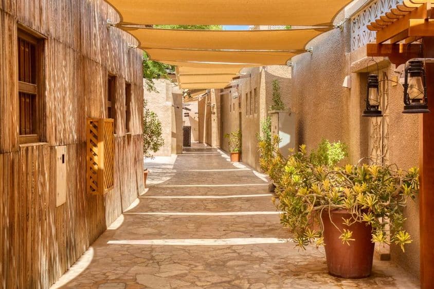 Dubai old town traditional Arab streets in the historic Al Fahidi district.