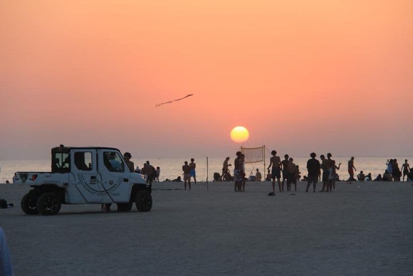 Beautiful beach on the Persian Gulf in Dubai.