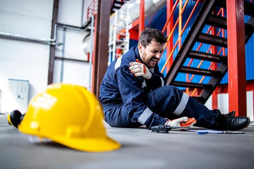 A factory worker fell and suffered a shoulder injury at the workplace.