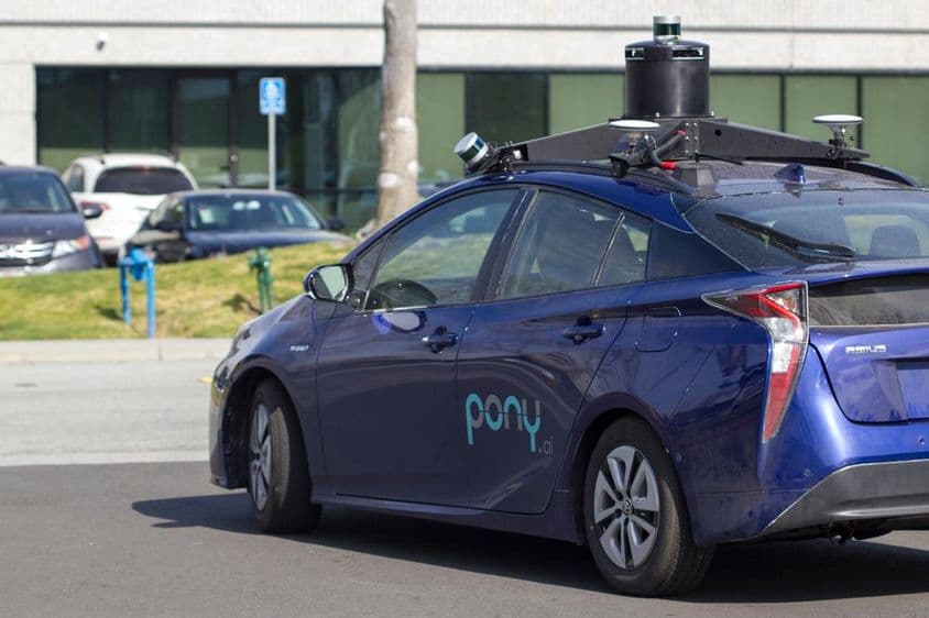 Testing of Pony.ai branded self-driving startup at the company's Fremont campus.
