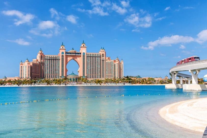 Dubai Atlantis Hotel on an artificial island.