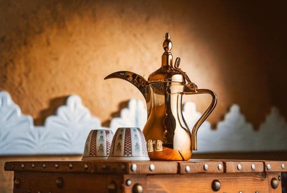 Traditional Arab coffee pot. Saudi coffee Dallah.
