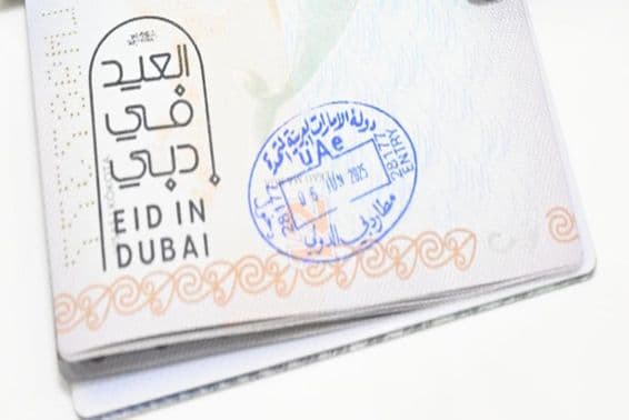 Dubai passport stamp.