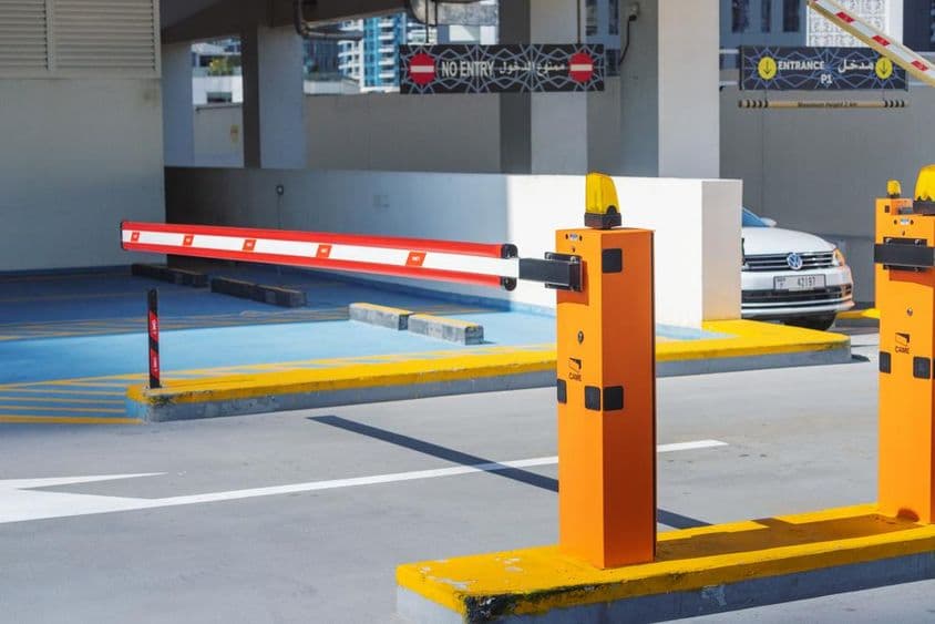Dubai entry system regulating automatic barriers to the city parking lot.