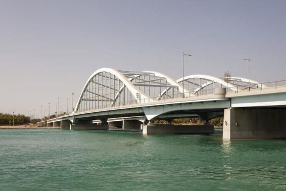 Al Maqta Bridge in Abu Dhabi, United Arab Emirates.