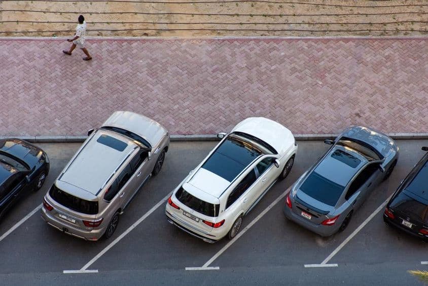 Parked cars in Dubai.