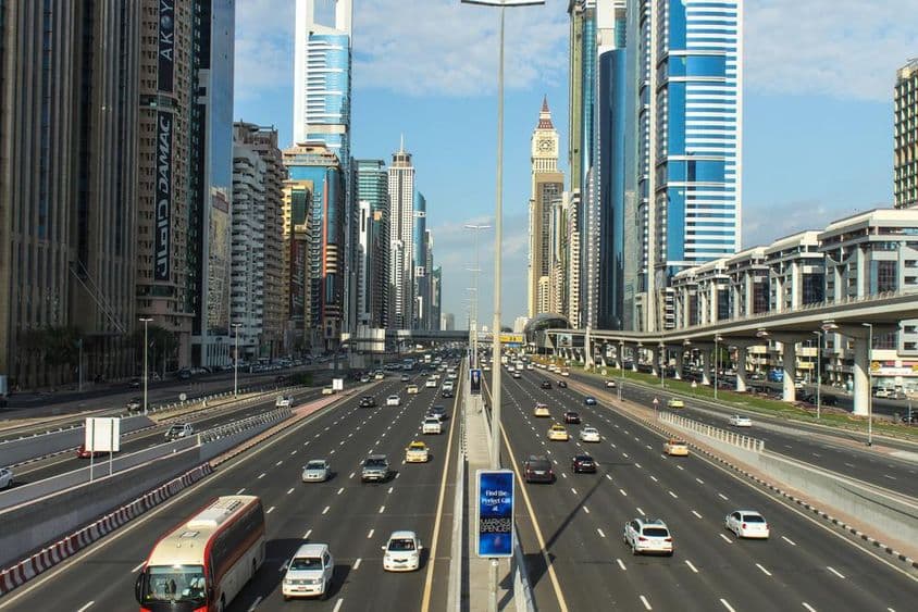 Sheikh Zayed Road development on December 23, 2013, in Dubai.