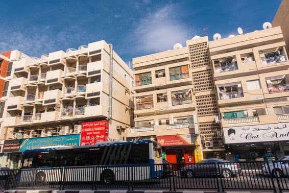 Buildings in Dubai's old town, Al Fahidi district, Bur Dubai.