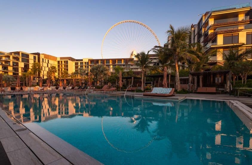 Pool at Caesars Palace Bluewaters Hotel in Dubai.