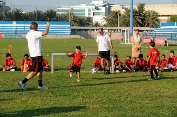 AC Milan junior football camp for boys and girls in Dubai.