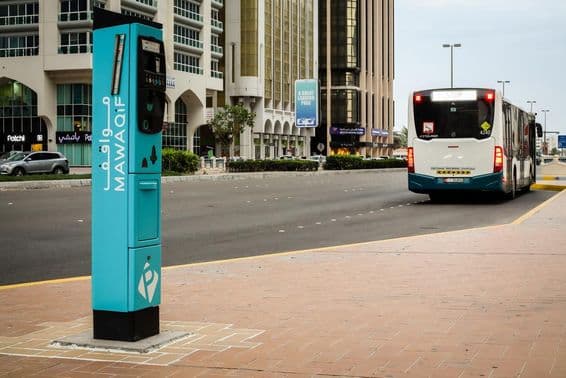MAWAQIF parking ticket printer in the UAE capital.