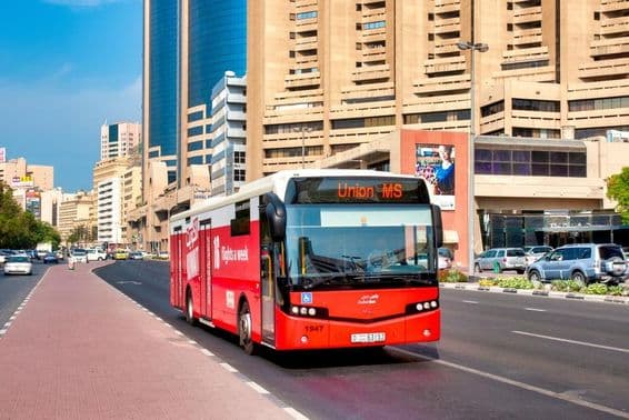 Public transport bus in Dubai.