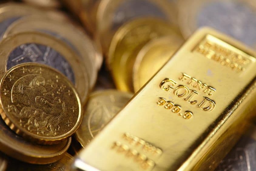 Gold bars and gold coins.