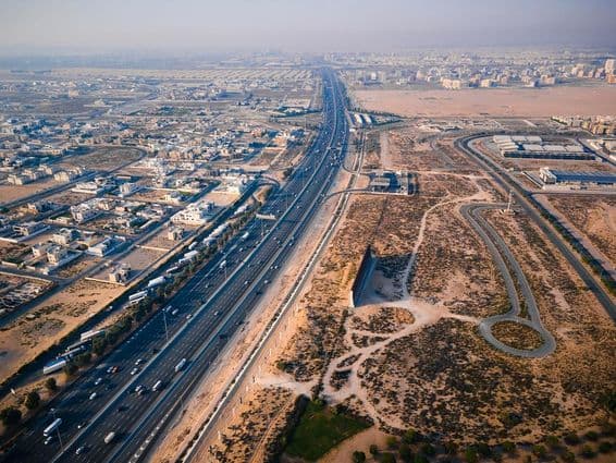 E311 Sheikh Mohammed bin Zayed road in the outskirts of Dubai.