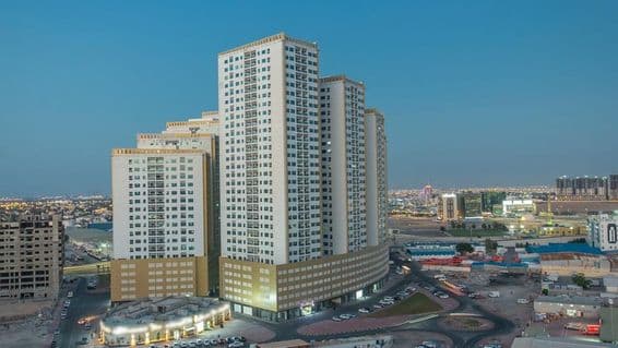 Ajman residential towers in the city.