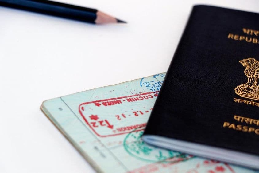 United Arab Emirates visa stamping.