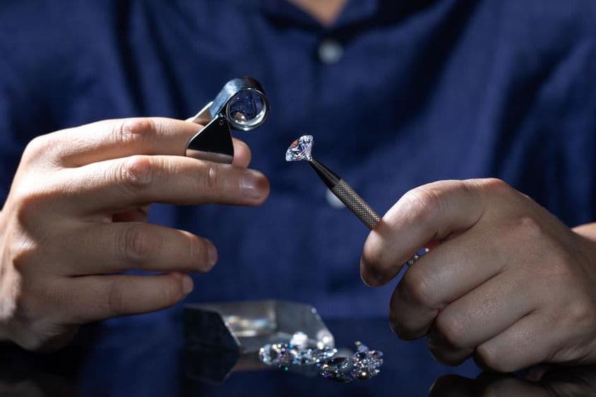Natural diamonds up close.