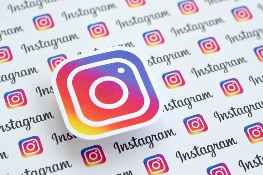 Instagram template printed on paper with small Instagram logos.