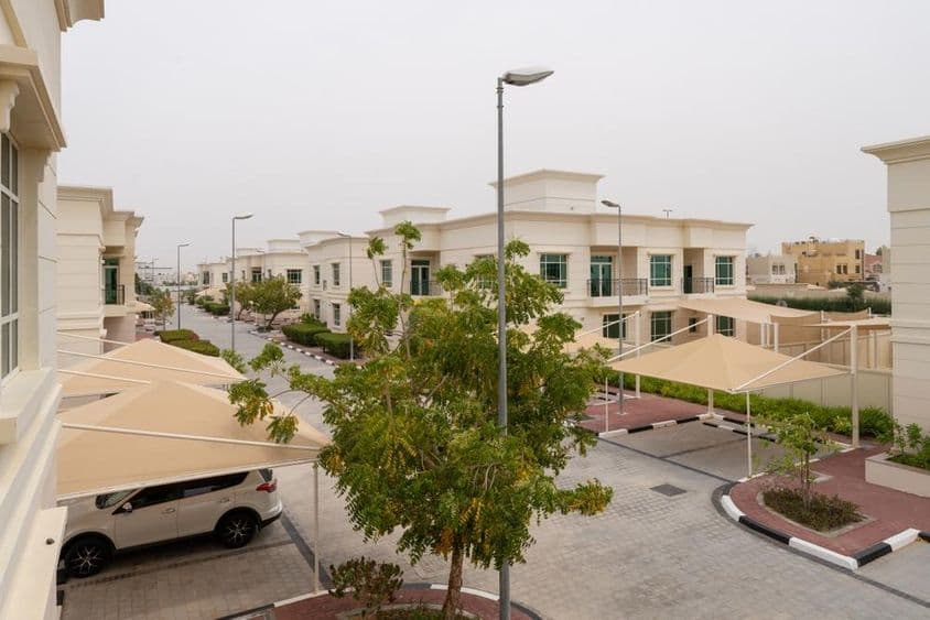 A residential area in the Khalifa A district, Abu Dhabi, with modern white villas.