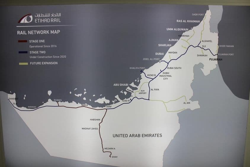 Map of Etihad Rail.