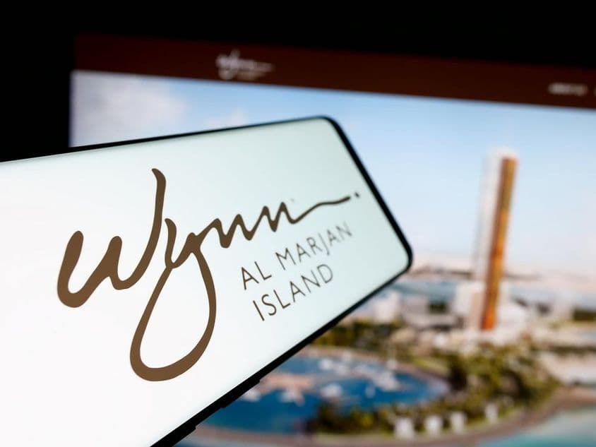 Logo of the Wynn Al Marjan Island tourism center in the United Arab Emirates.