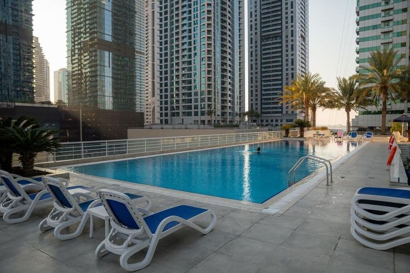 Outdoor pool on Airbnb property.
