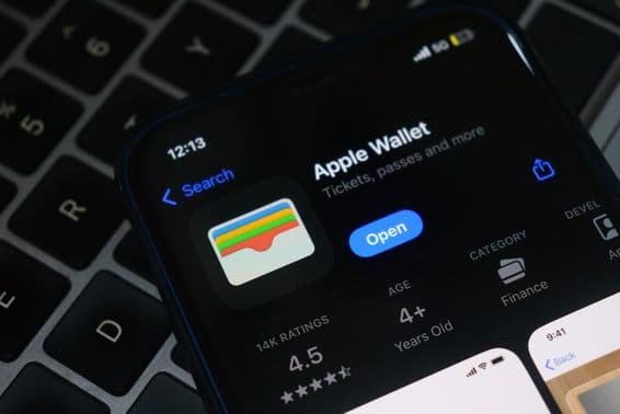 Apple Wallet on iPhone screen.