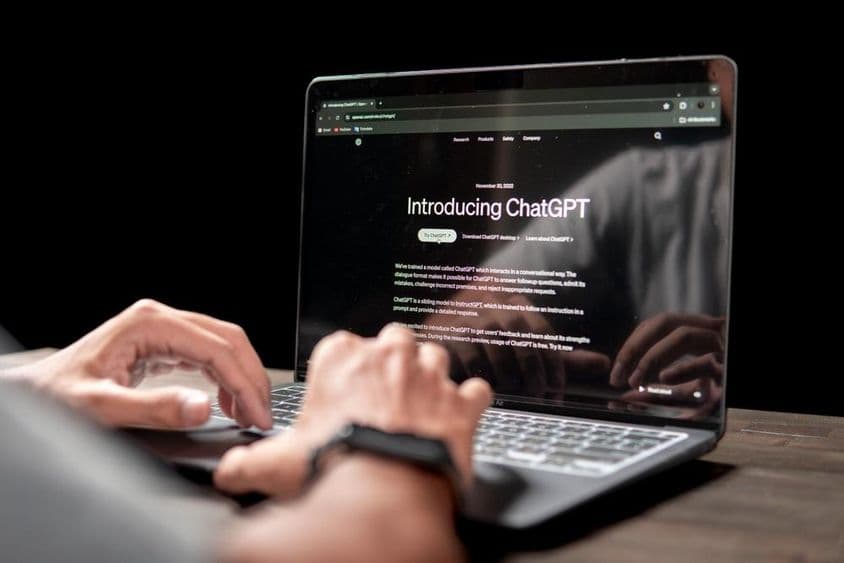 Close-up of Chat GPT artificial intelligence website.