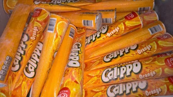 Calippo ice cream sticks in the freezer in Dubai.
