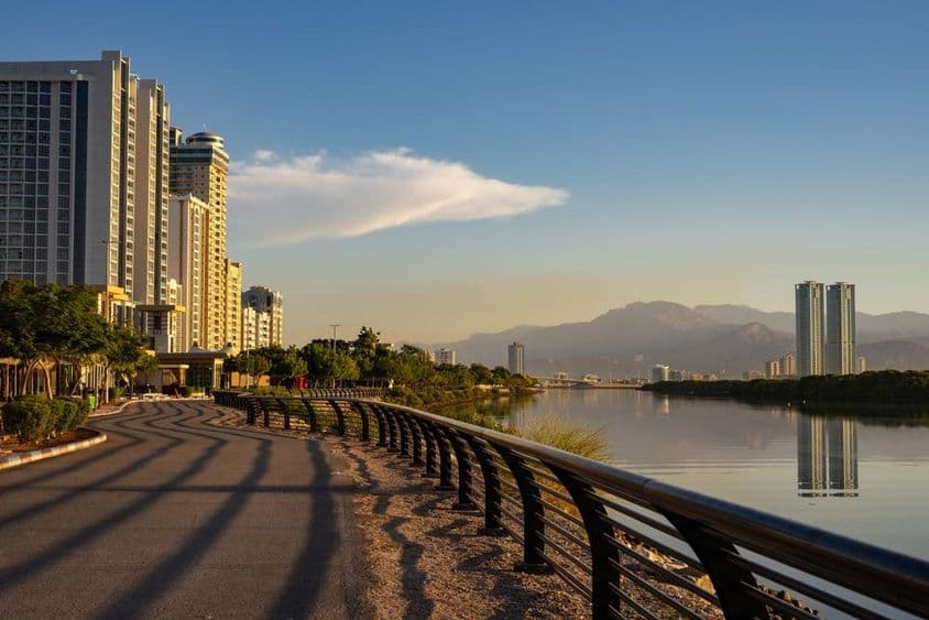 View of Ras al Khaimah Emirate in the northern part of the United Arab Emirates.