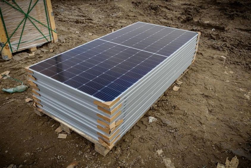 New solar panels ready for installation.